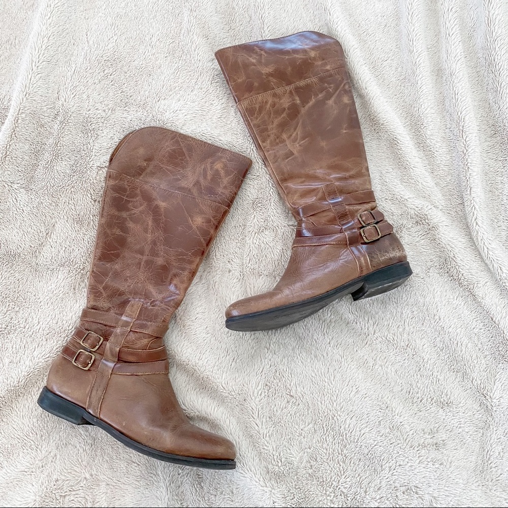 Matisse Blakey Brown Distressed Leather Knee-high Boots